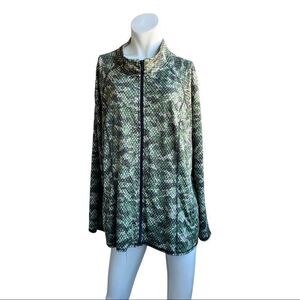 Green Camo Full Zip Sweatshirt Size 1X By Treu